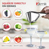 Lemon Squeezer Stainless Steel -CitrusEase Foldable Handheld citrus Squeeze Manual Juicer with Space-Saving Ergonomics Design & Sideways Pivot for Maximum Juice Yield- (Silver).